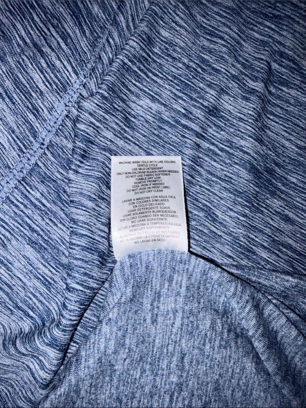 Women’s Space Dye Blue Racerback Tank Top - Picture 7 of 7